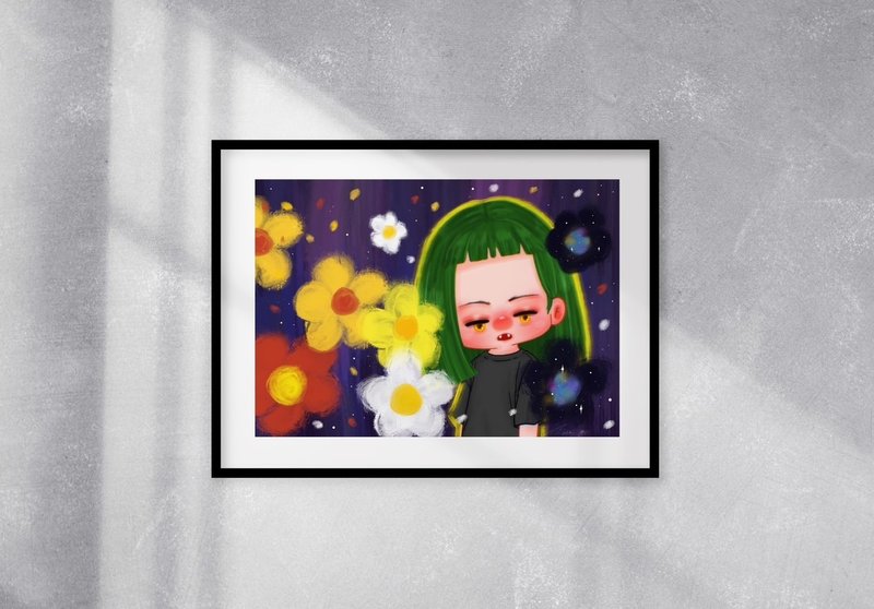 LP 和纸质花卉绘画墙壁艺术绘画家居装饰壁纸 - 墙贴/壁贴 - 纸 
