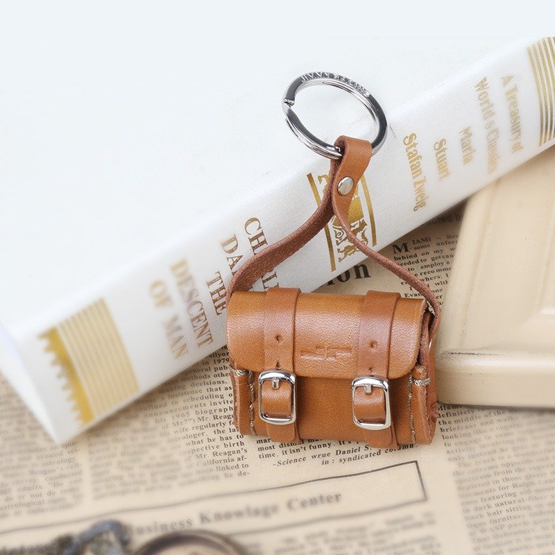 JIMMY RACING 全真皮手工缝制 创意小包钥匙扣 小挂件 - 钥匙链/钥匙包 - 真皮 咖啡色