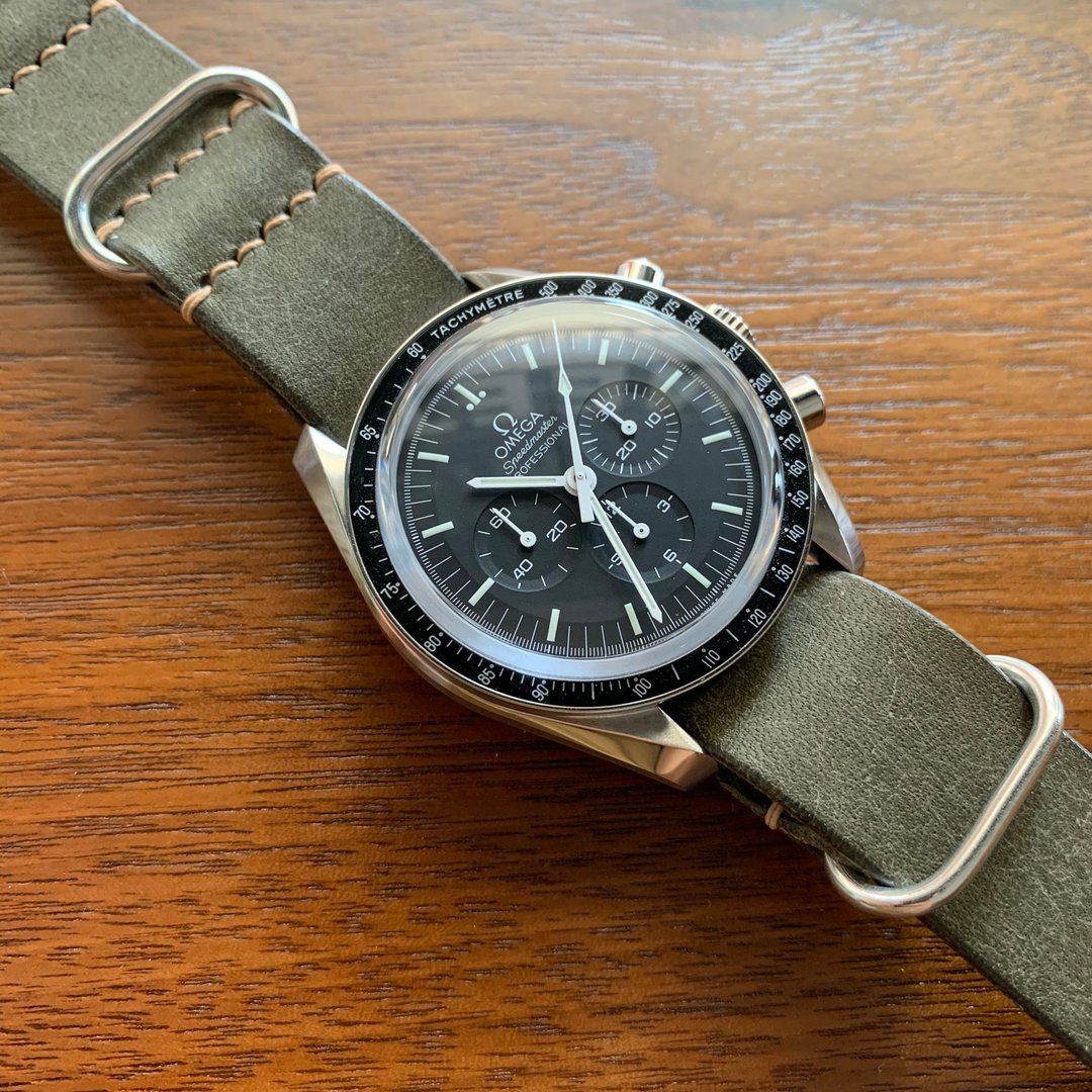 磨砂皮革 NATO表带 G10北约表带  手工表带 Pueblo Nato strap - 表带 - 真皮 灰色