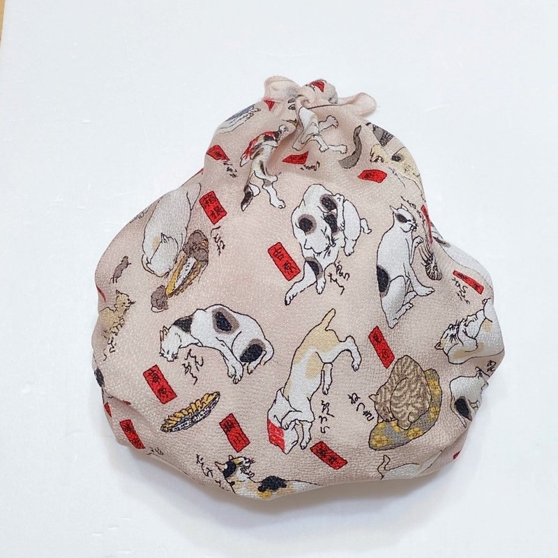 京都风吕敷包巾-隅田川 二巾-53只猫(缩缅) - 手帕/方巾 - 棉．麻 