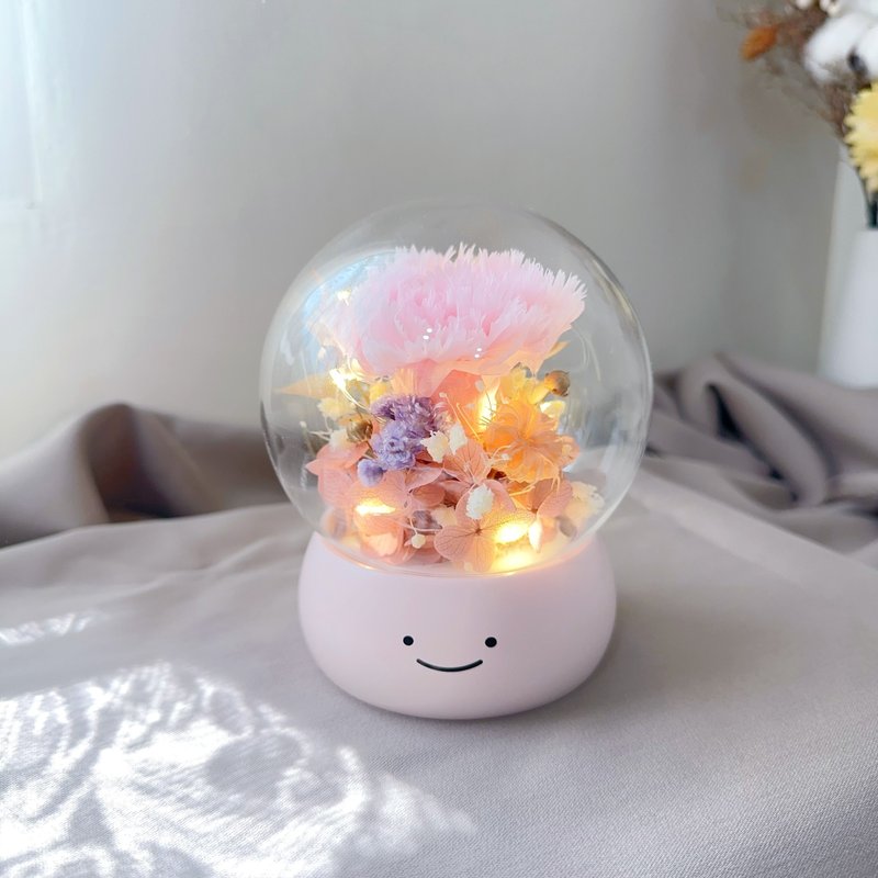 莳漫花间—妈咪的微笑 永生花盅 母亲节礼物 夜灯 - 干燥花/捧花 - 植物．花 粉红色