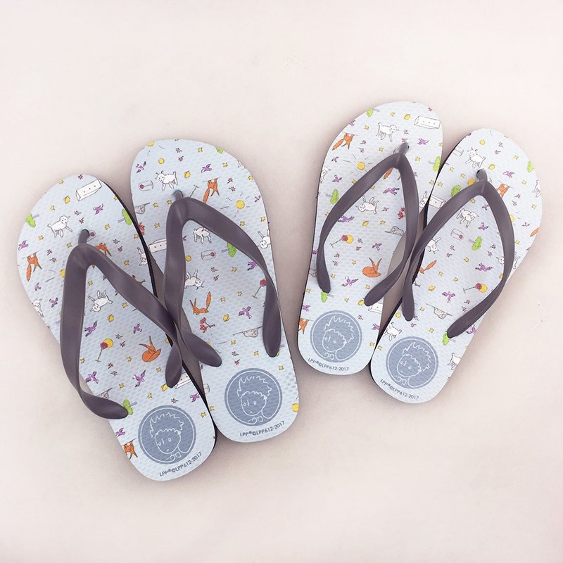 小王子经典版授权-夹脚拖鞋(女/男)02 - 女款休闲鞋 - 橡胶 蓝色