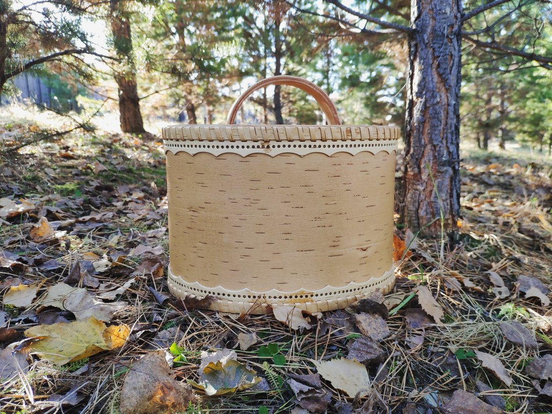 Large bread box, Large birch bark box - 调味罐/酱料瓶 - 木头 