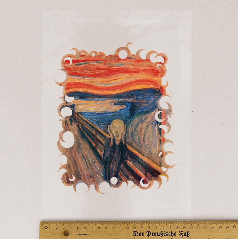 布印花 呐喊名画 全彩烫画贴 | 热转印花贴纸 - 贴纸 - 防水材质 多色