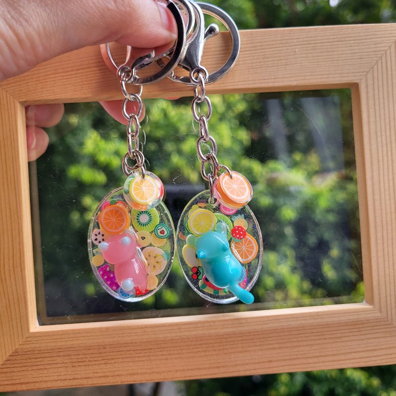 喵糖梦工场系列 果漾喵乐园 - 钥匙链/钥匙包 - 树脂 