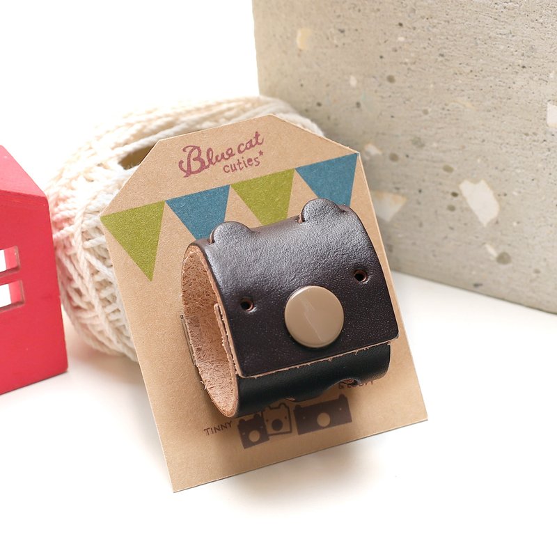 墨镜黑色 大只的Tinny 真皮革手工 USB-C 2米 集线器 - 电脑配件 - 真皮 黑色