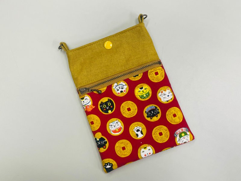 手机包 - 侧背包/斜挎包 - 棉．麻 红色