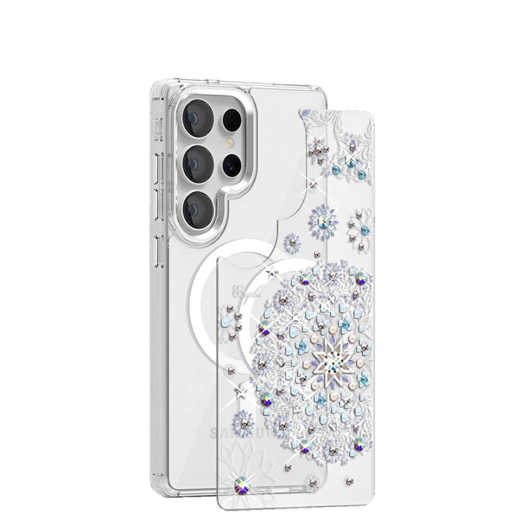 Samsung S26/S25/S24系列 可拆式磁吸片材彩钻手机壳 - 天使心 - 手机壳/手机套 - 其他材质 多色