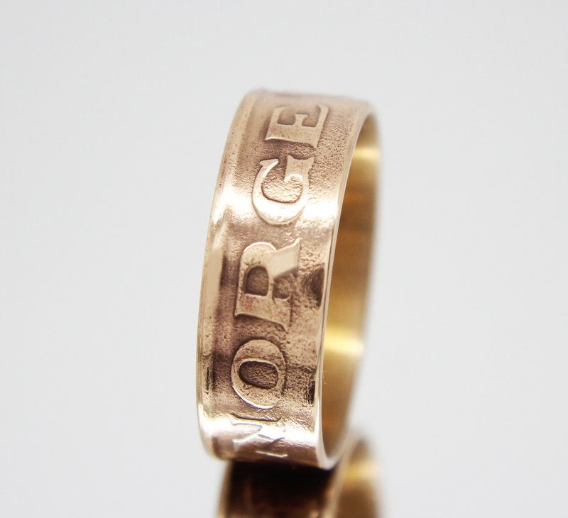 Norway Coin Ring 5 ore 1952-1957 norwegian coin ring norwegian ring coin ring - 戒指 - 其他金属 
