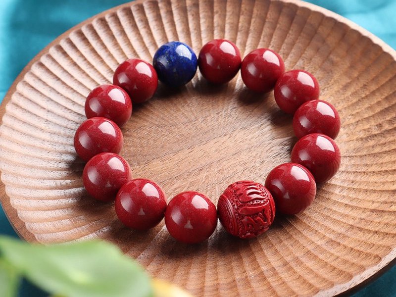 霸气男款 天然原矿朱砂紫金砂单圈手链 朱砂含量高达95以上 - 手链/手环 - 宝石 