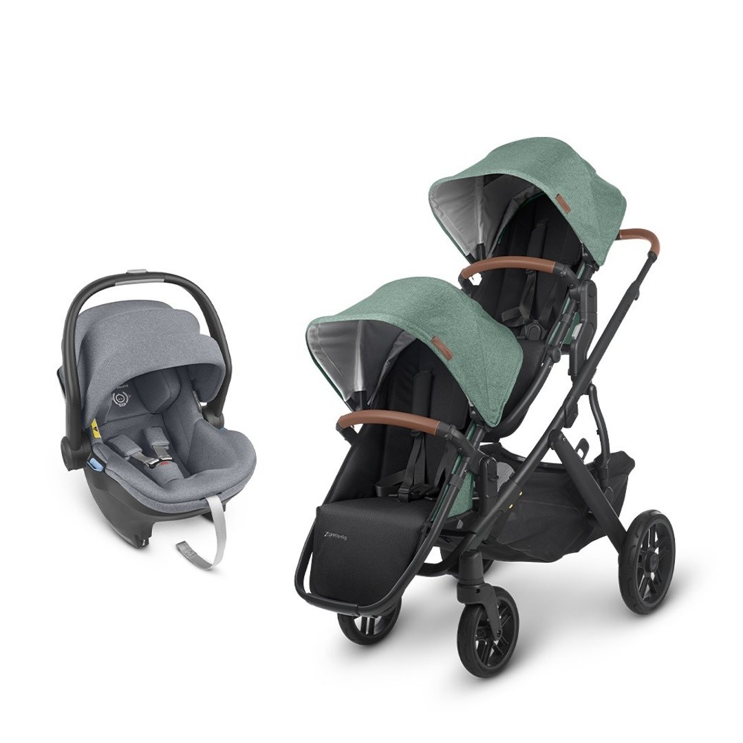 台湾宅配【UPPAbaby】【双宝推车提篮】VISTA V2森林绿+蓝灰提篮1 - 婴儿车/手推车 - 其他材质 绿色