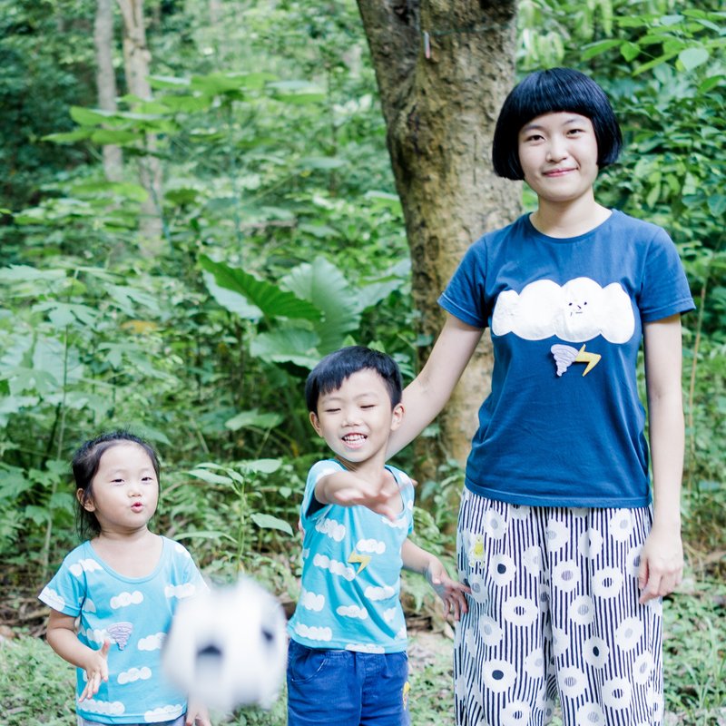 ░ 亲子区 ░ 天气预报T-shirt / 小孩＋大人一起买 - 其他 - 棉．麻 蓝色