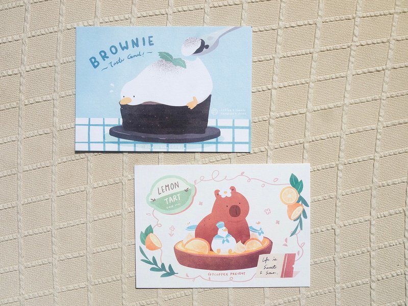 甜点 双面厚磅明信片 - 卡片/明信片 - 纸 