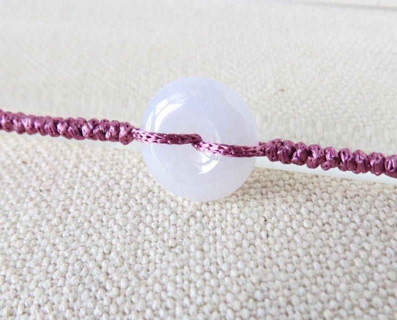 本命年【岁岁平安】平安扣翡翠丝光编织手链*SW65*招财开运 - 手链/手环 - 宝石 多色