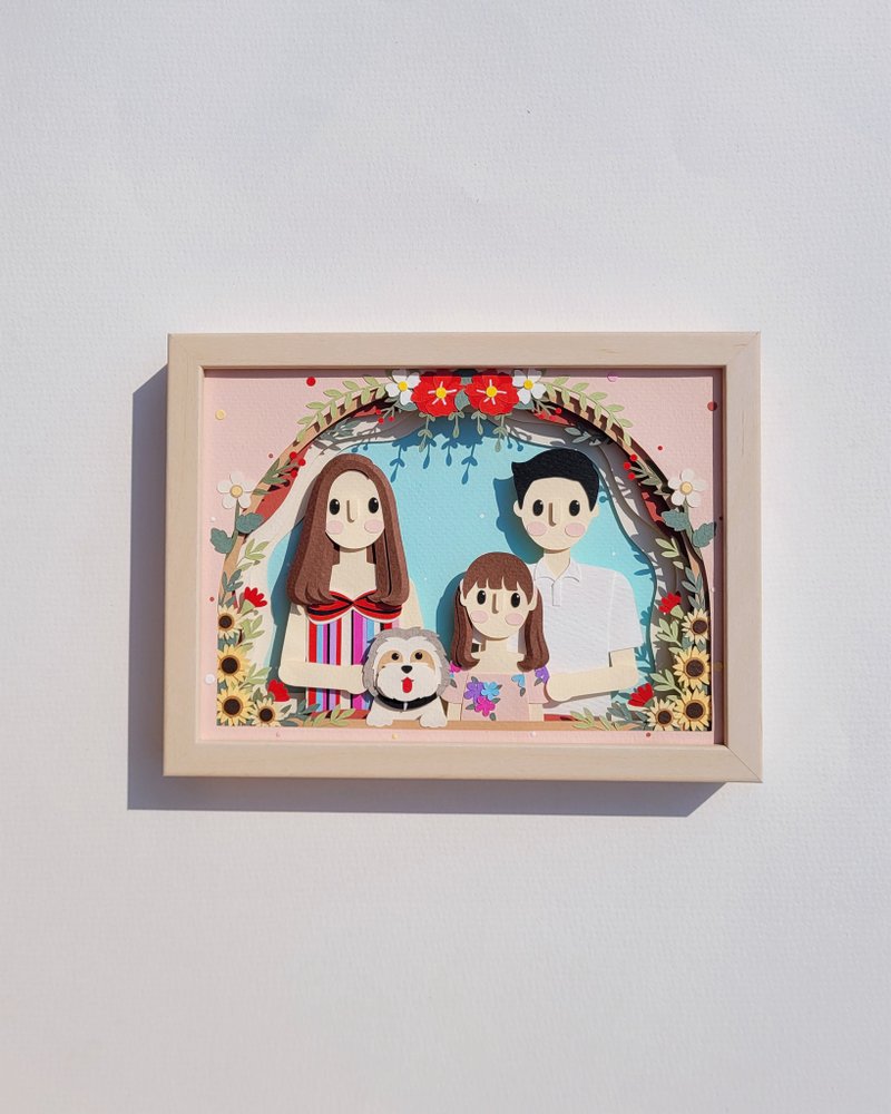 Layered custom papercut frame: family theme. - 画框/相框 - 纸 