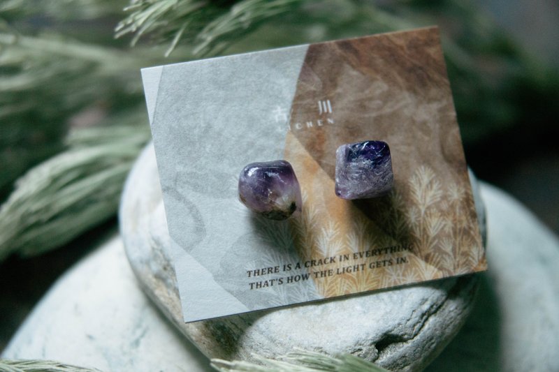 CRACK | 矿物系耳环 |  EARRINGS - 耳环/耳夹 - 玉石 紫色
