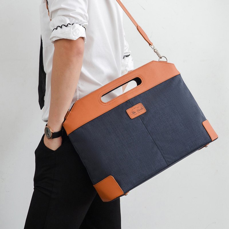 THE DUDE 手提袋 公文包 公文袋 斜背包 电脑包 个性 - 灰蓝色 - 公文包/医生包 - 防水材质 蓝色