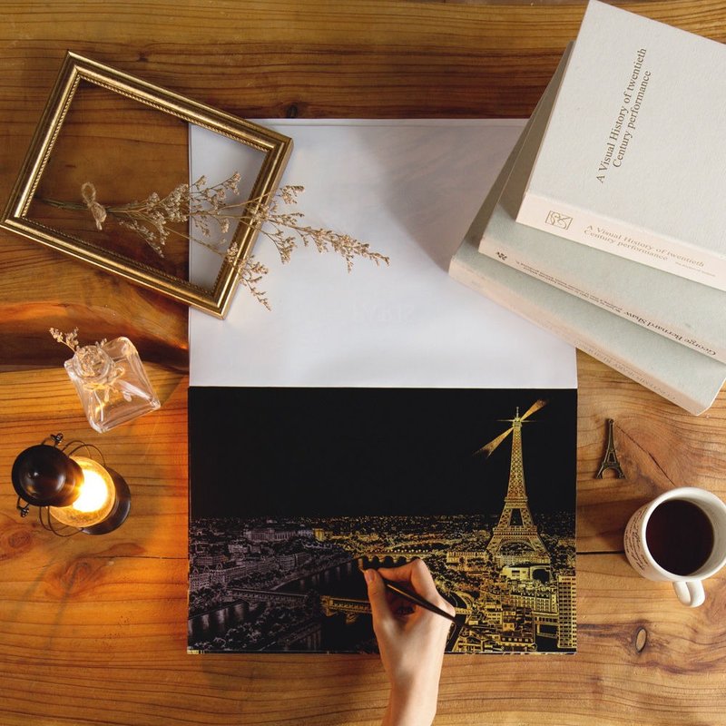 LAGO城市金色夜景手刮书册-01 欧洲(附刮笔),LGO34910 - 木工/竹艺/纸艺 - 纸 金色