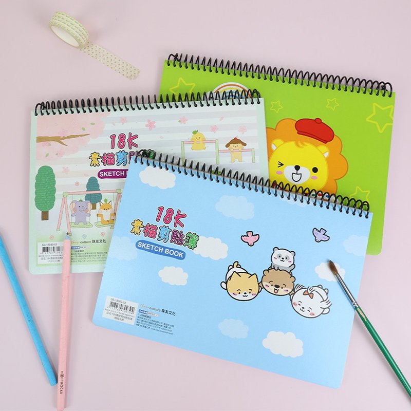 Chuyu B5/18K 圈装素描本剪贴板/美术绘图本/空白速写本-20张 - 笔记本/手帐 - 其他材质 多色