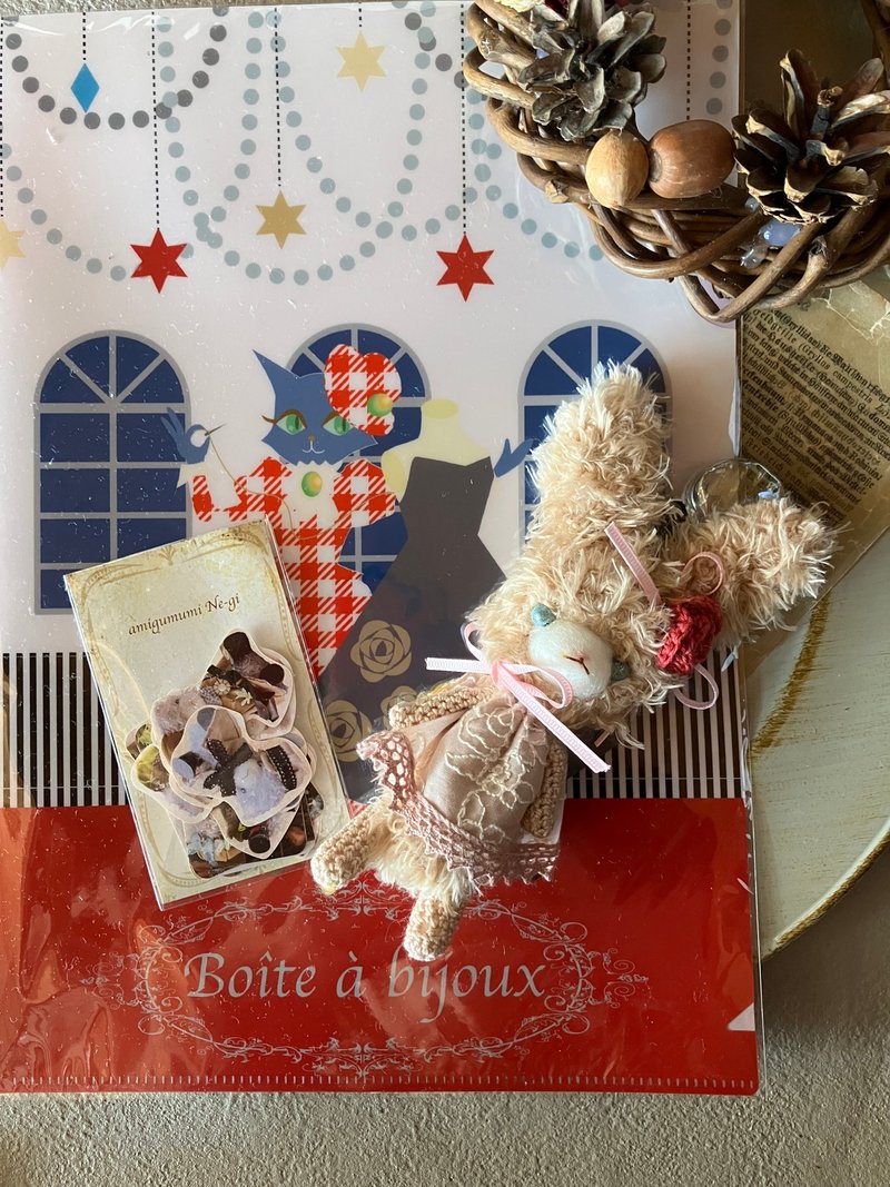 Amigurumi 包饰吊饰 3 件套 - 玩偶/公仔 - 聚酯纤维 粉红色