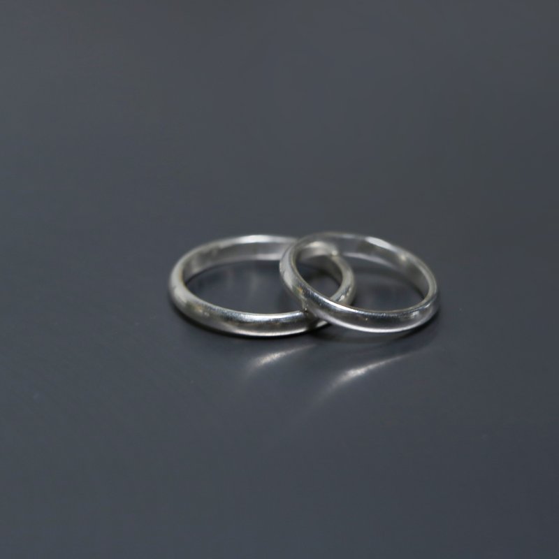 素面半圆 纯银戒指 - 戒指 - 纯银 银色