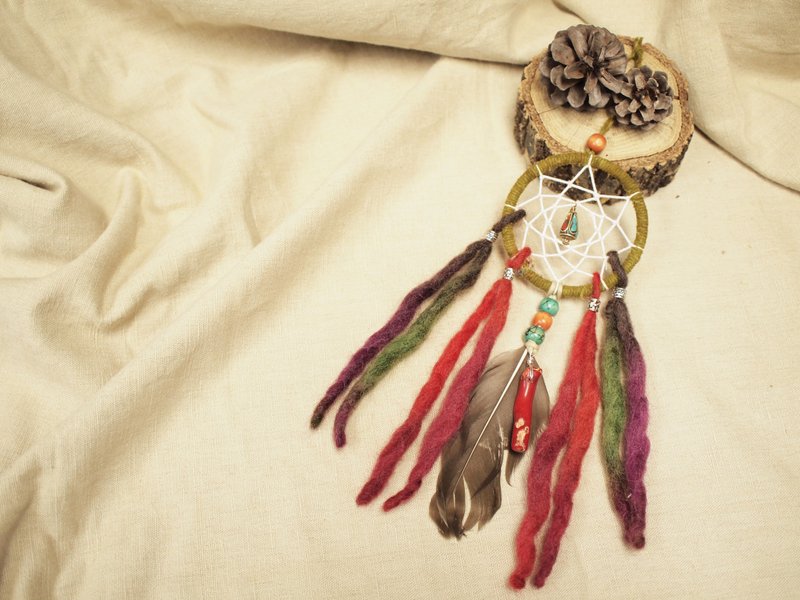 手作捕梦网挂饰~ 情人节礼物. 生日礼物. 圣诞礼物 天然石. 印第安. - 其他 - 其他材质 黄色