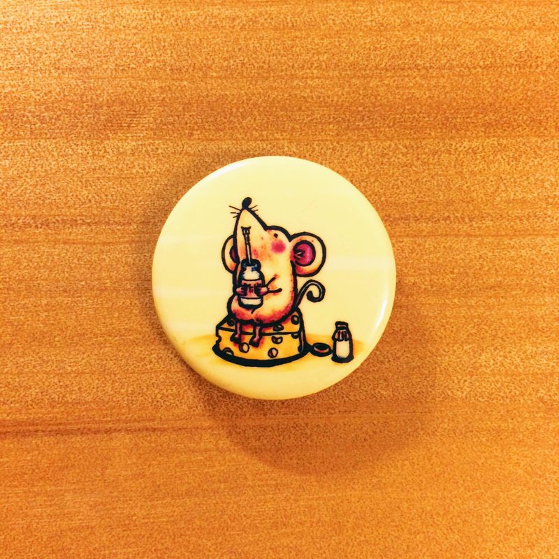 Darwa--好喜欢喝牛奶喔!小老鼠-徽章 - 徽章/别针 - 塑料 