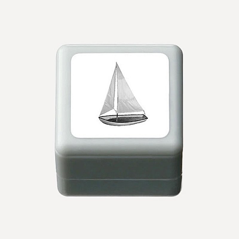 黑白印章・帆船 - 印章/印台 - 塑料 