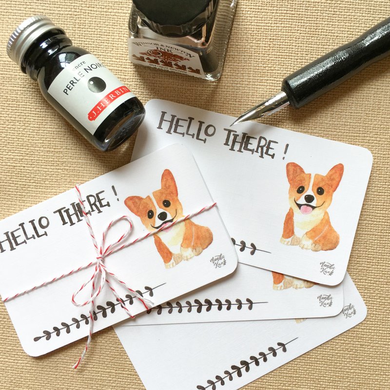 柯基小卡组 - 卡片/明信片 - 纸 白色