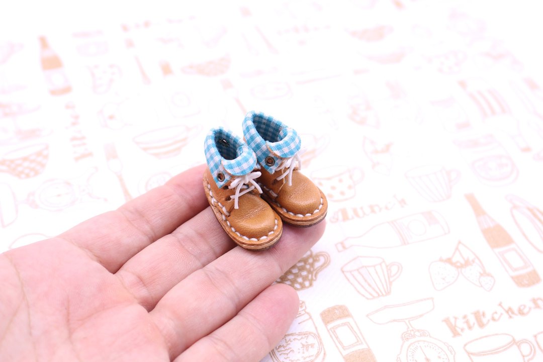 Mini lace-up boots * Marron lining - 摆饰 - 真皮 橘色