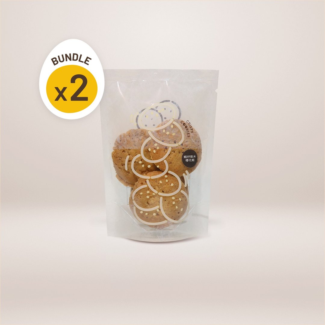 【香港手信】鷄蛋饼 脆曲奇 - 虾籽脆米樱花虾口味 2包装 - 手工饼干 - 新鲜食材 透明