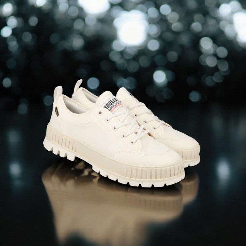 PALLADIUM PALLASHOCK LO WP+厚底巧克力低筒防水靴 奶白 74408 - 雨鞋/雨靴 - 其他材质 