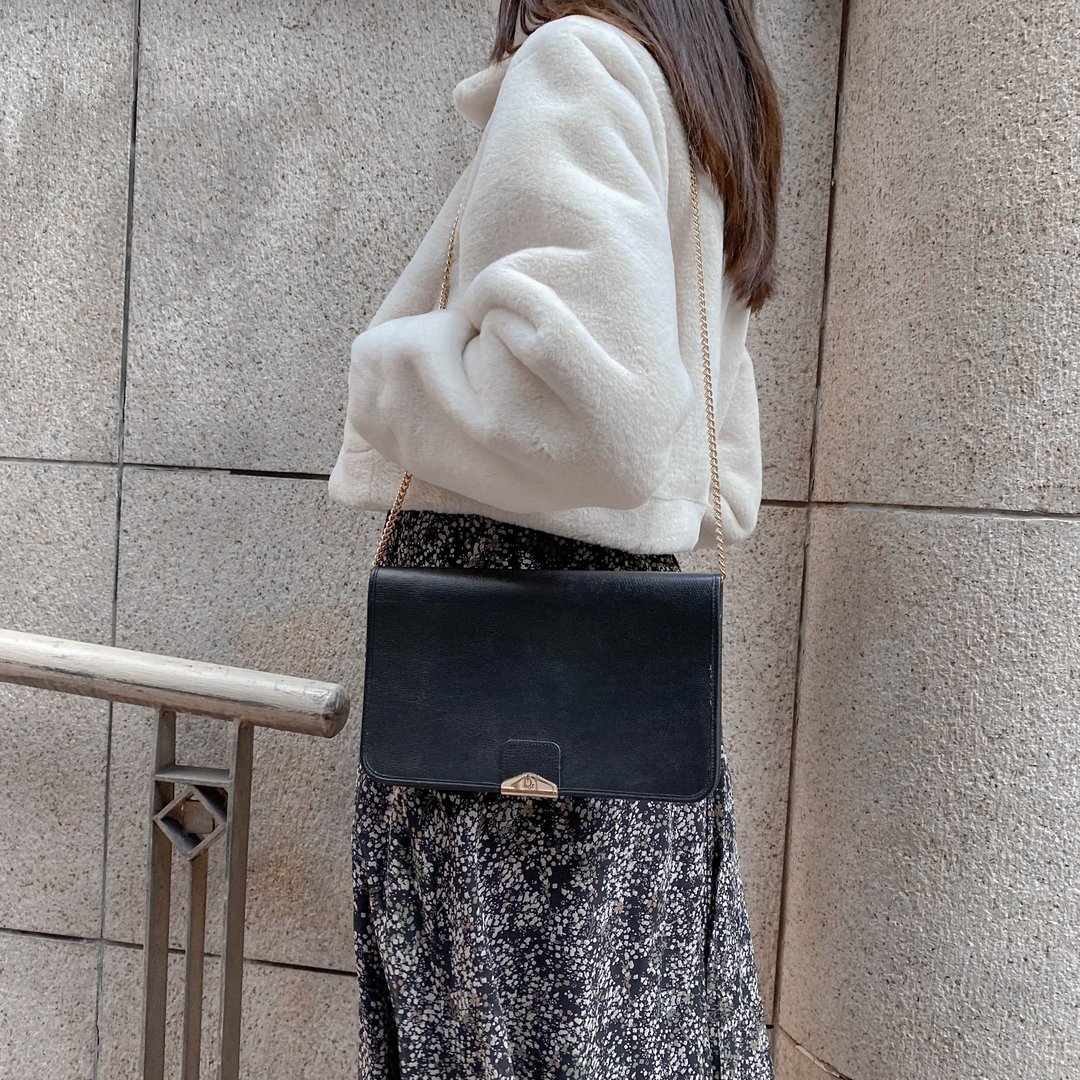 中古Christian Dior|斜背包|单肩包|侧背包|手提包|古董|圣诞礼物 - 侧背包/斜挎包 - 真皮 黑色