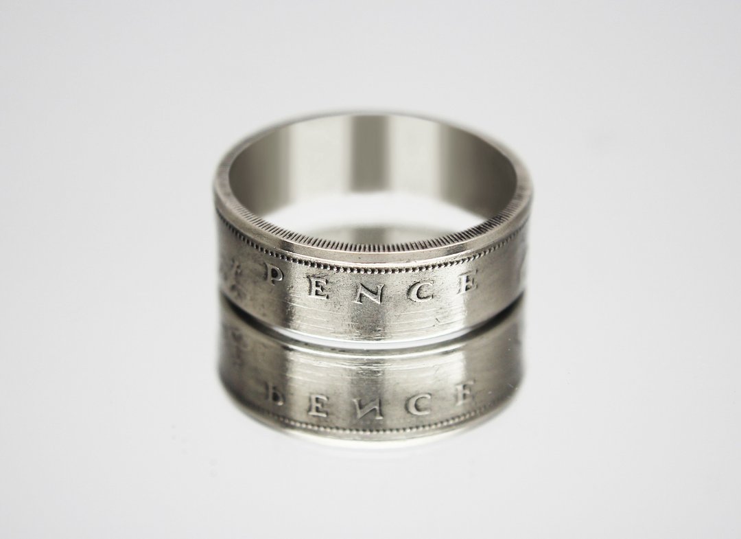 Great Britain Coin Ring 10 pence 1977 coin rings for men coin rings for women - 戒指 - 其他金属 