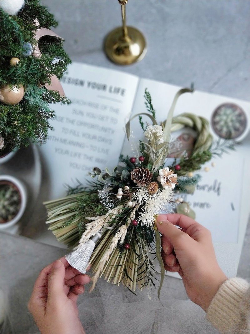 现货_2023长形注连绳-开运 新年花礼 - 干燥花/捧花 - 植物．花 绿色