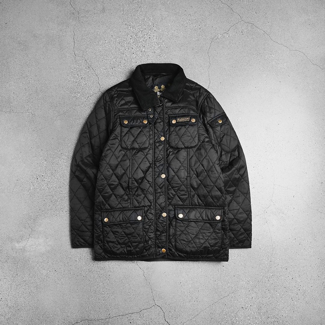 Barbour 菱格衍缝外套 / Vintage 古着 - 女装休闲/机能外套 - 其他材质 黑色