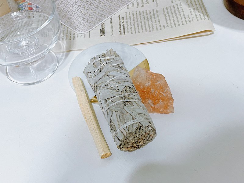 秘鲁圣木 鼠尾草 矿石水晶 能量 净化 消磁礼盒 - 摆饰 - 水晶 粉红色