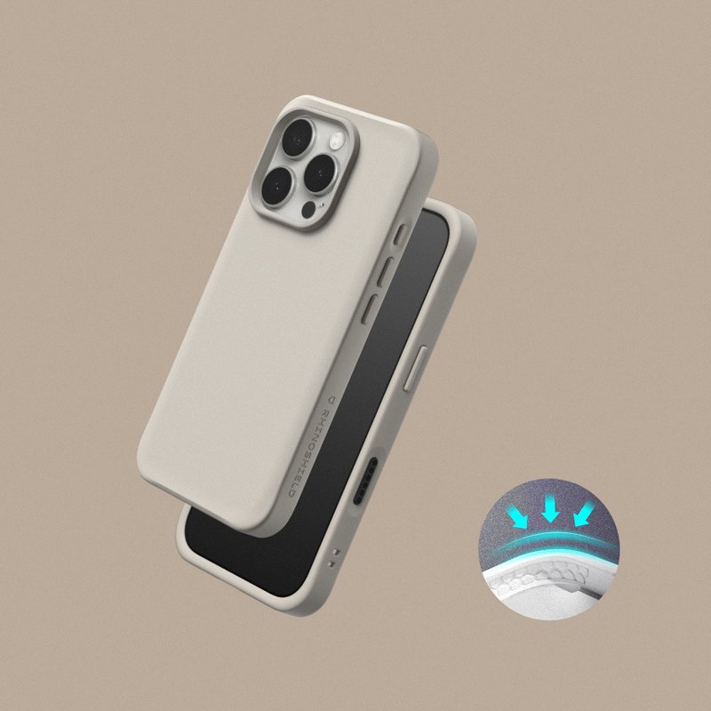 SolidX 强化吸震缓冲手机壳/贝壳灰 for iPhone 15/16系列 - 手机壳/手机套 - 塑料 