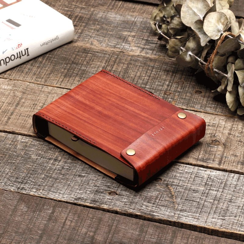 Crafted 无印良品便条纸笔记本∣木纹刷染植鞣牛皮革∣多色 - 笔记本/手帐 - 真皮 咖啡色