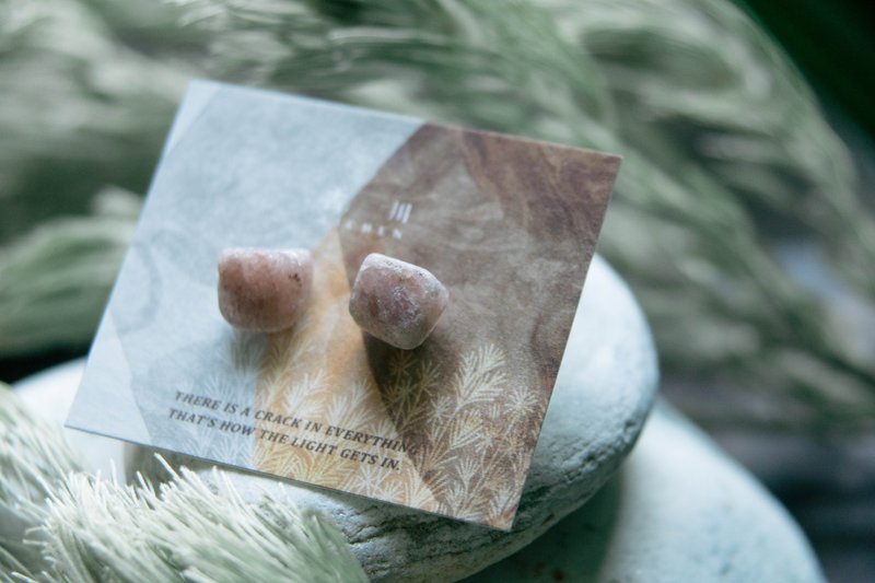 CRACK | 矿物系耳环 |  EARRINGS - 耳环/耳夹 - 玉石 粉红色