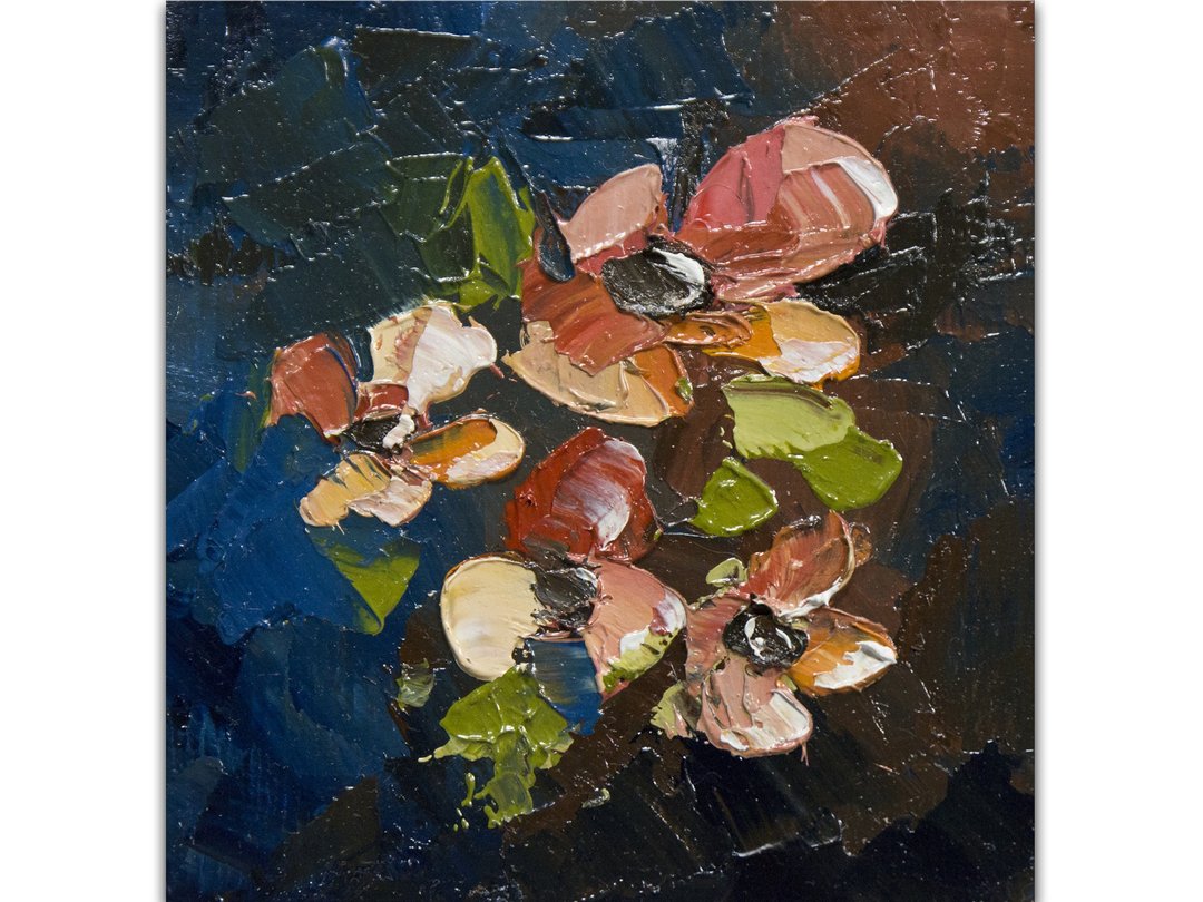 罂粟花画/原画/油画/花画/小画/花草画/厨房画 - 墙贴/壁贴 - 其他材质 红色