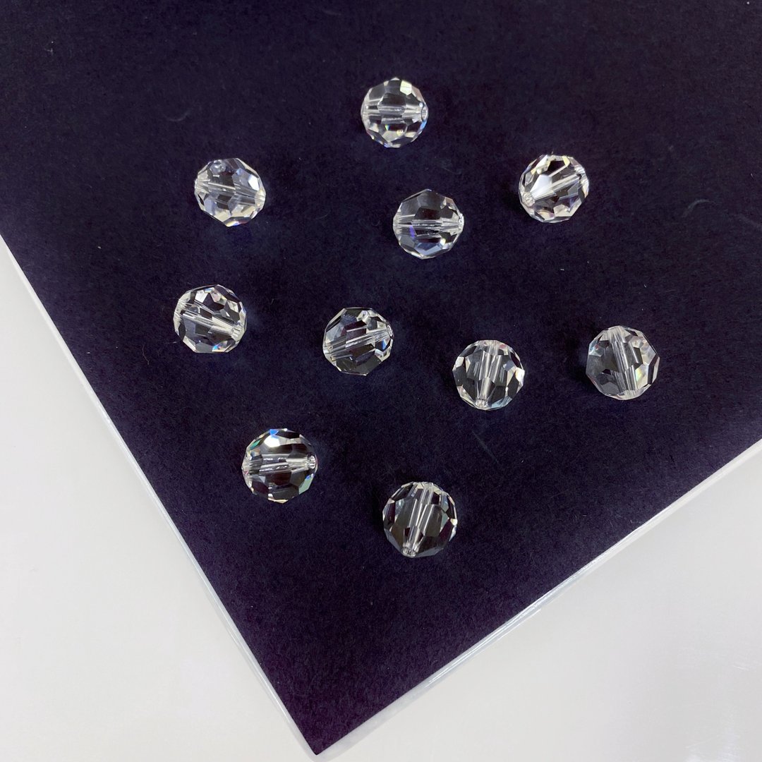 Edith & Jaz • Swarovski 10mm圆形切面散珠(水晶透明)一组十颗 - 金工/饰品 - 玻璃 透明