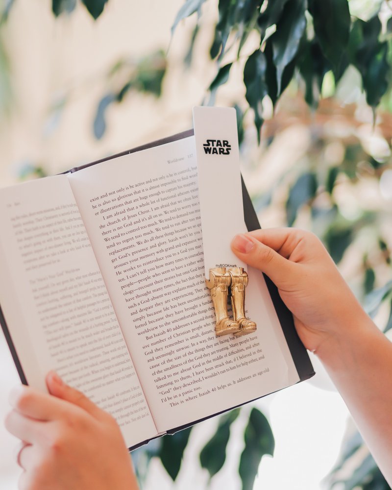 Robot C3PO  Bookmark Reader Gift From Wife Mens Husband Dad Gift From Daughter - 书签 - 塑料 金色