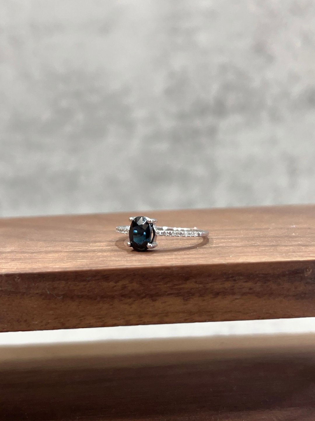 蓝宝石钻石戒指 1.1 克拉 南非钻石 14K K585 Sapphire Ring - 戒指 - 宝石 