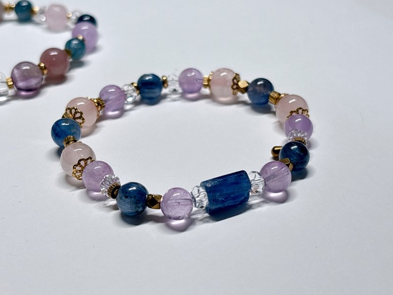 光影拾语 l 薰衣草紫晶。粉晶。蓝晶。白水晶。黄铜手环 - 手链/手环 - 水晶 多色