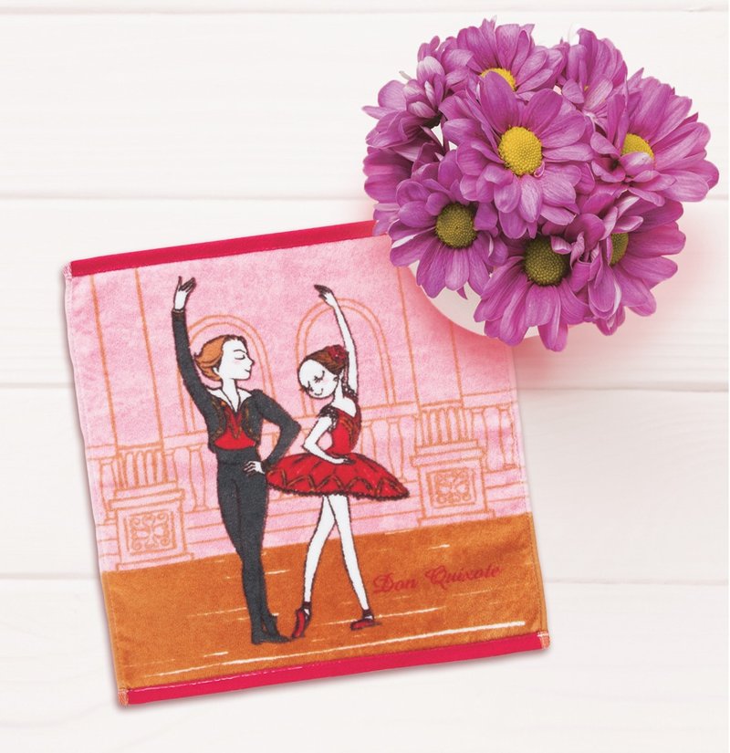 伊之珂芭蕾 | 唐吉轲德 芭蕾小方巾 - 毛巾浴巾 - 棉．麻 红色