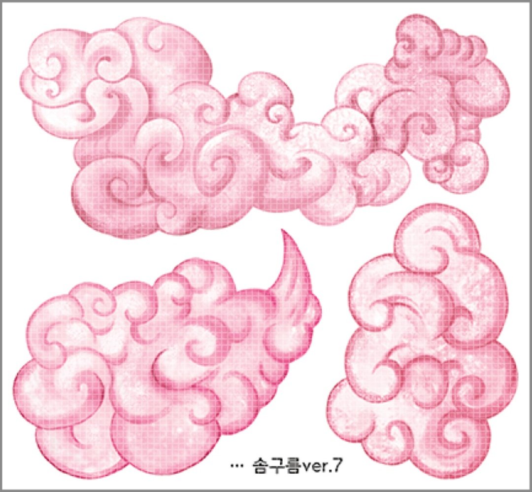 柔和棉花云朵 2款 (blackraccoon) 复古拼贴设计纸质贴纸 - 贴纸 - 纸 多色