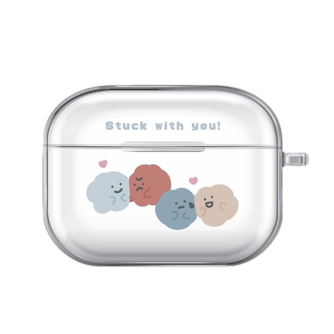 黏在你身边-AirPods1/2/3/4/Pro/Pro2/Pro3 韩国连体耳机壳 - 耳机收纳 - 塑料 透明