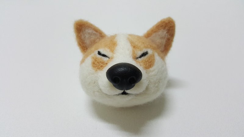 原创羊毛毡 天然呆大鼻子微笑科基 钥匙圈吊饰 /别针 - 钥匙链/钥匙包 - 羊毛 橘色