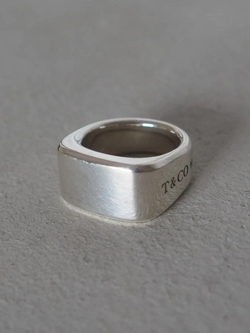 Tiffany & Co. Makers Signet Ring 蒂芬妮 梅克思 签名戒指 银色 男款 古董精品 - 戒指 - 纯银 银色
